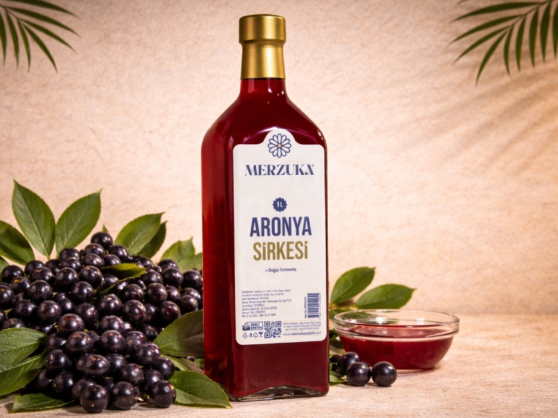 Aronya Sirkesi Merzuka Doğal Fermente 1 Litre