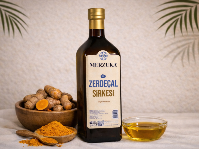 Zerdeçal Sirkesi Merzuka Doğal Fermente 1Litre